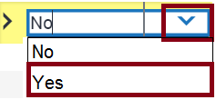 Dropdown field with the